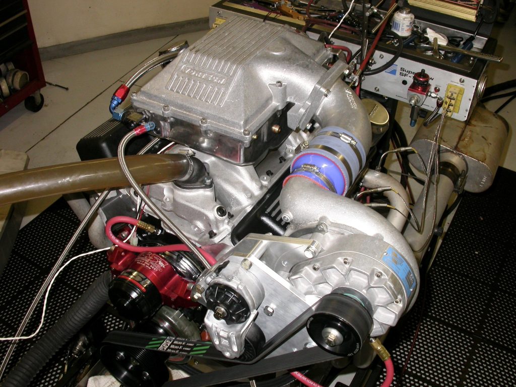 supercharged vortec engine on dyno