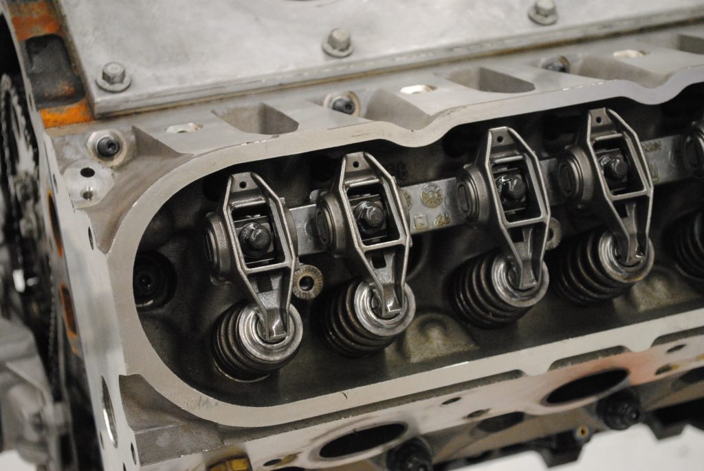 factory rocker arms on an ls engine cylinder head