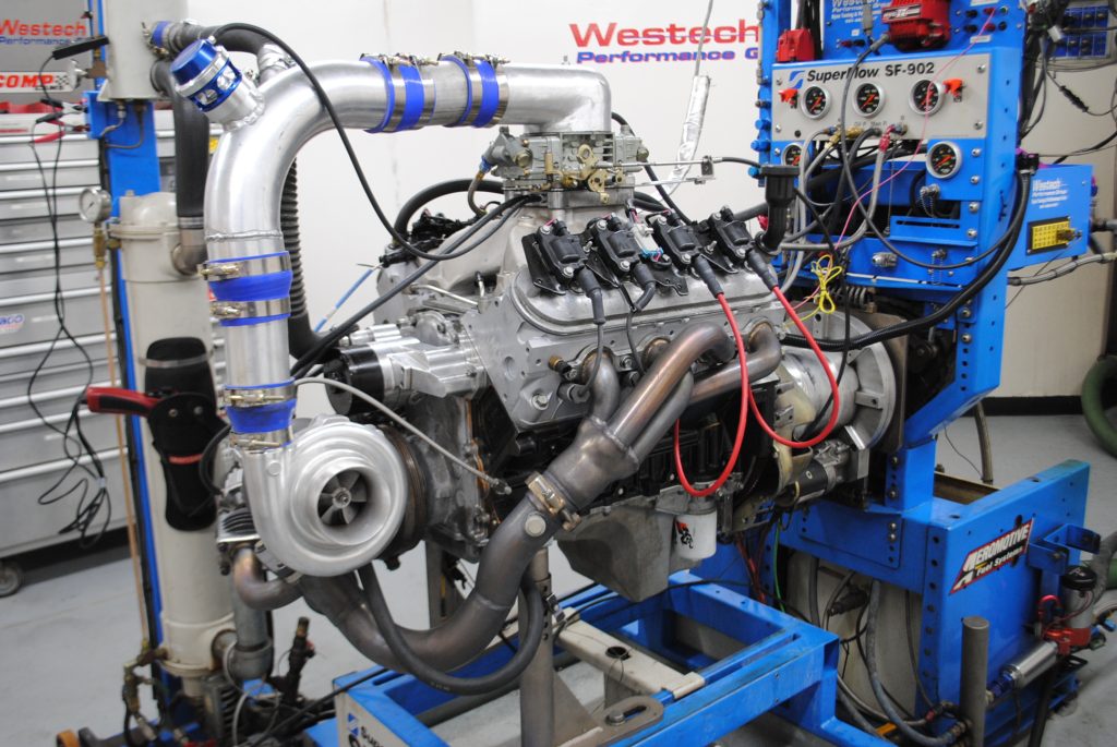 turbocharged engine on a dyno run