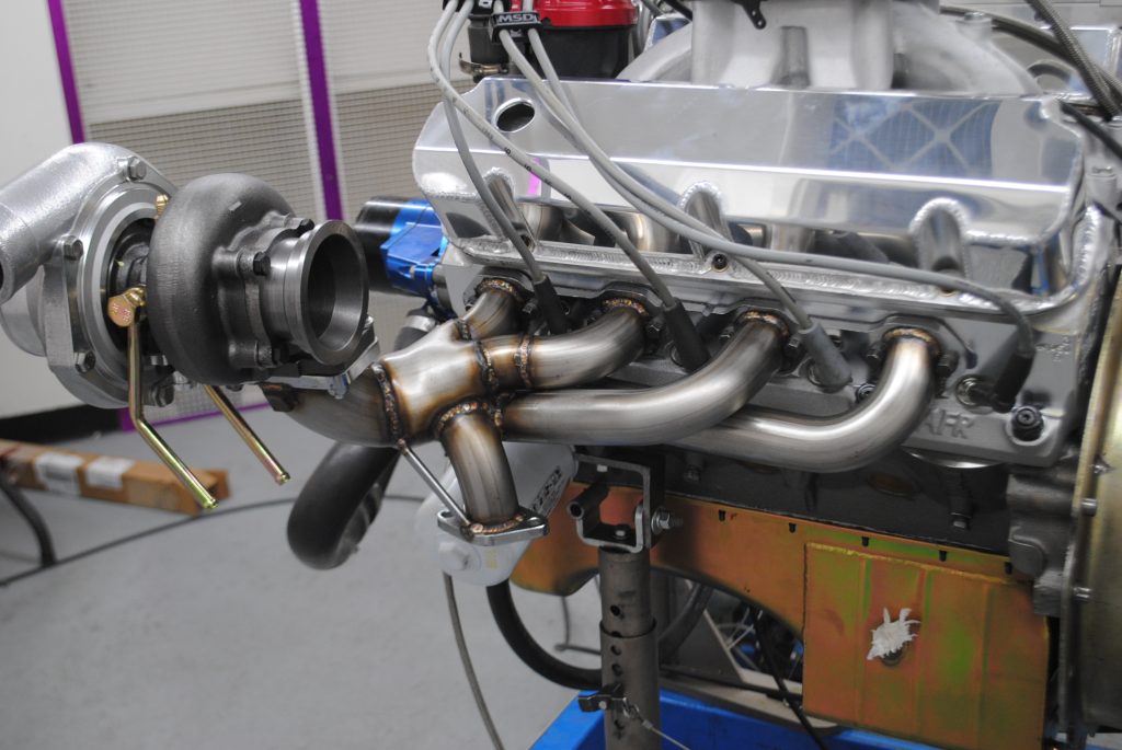 turbo side of an ls engine on dyno