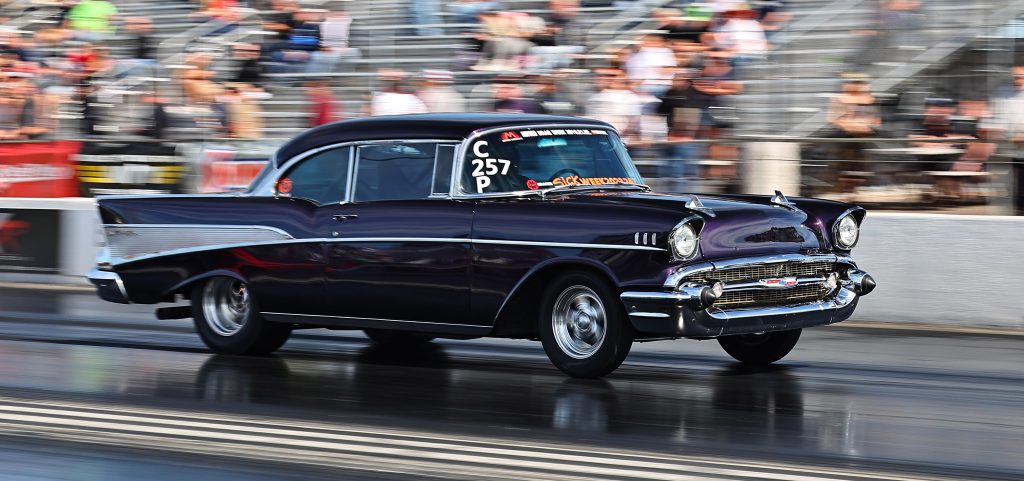 1957 chevy on dragstrip