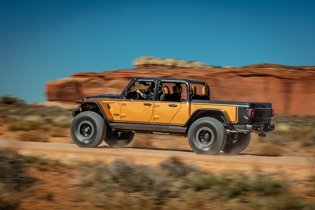 2024 jeep gladiator high top concept driving in sand