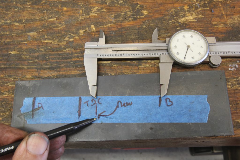 measurements from a caliper applied to tape