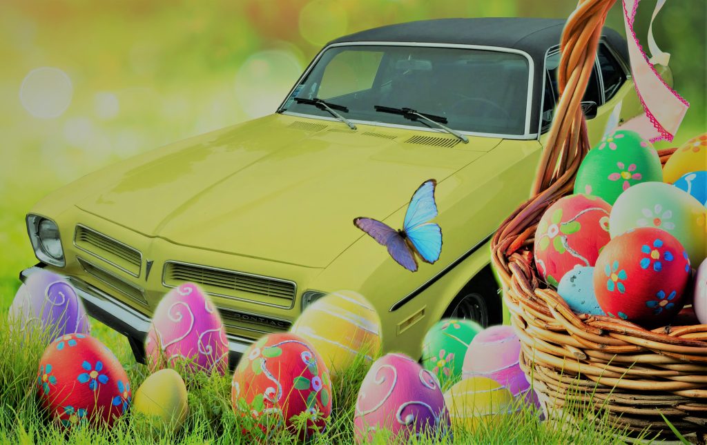 Pontiac Ventura 2 surrounded by Easter eggs