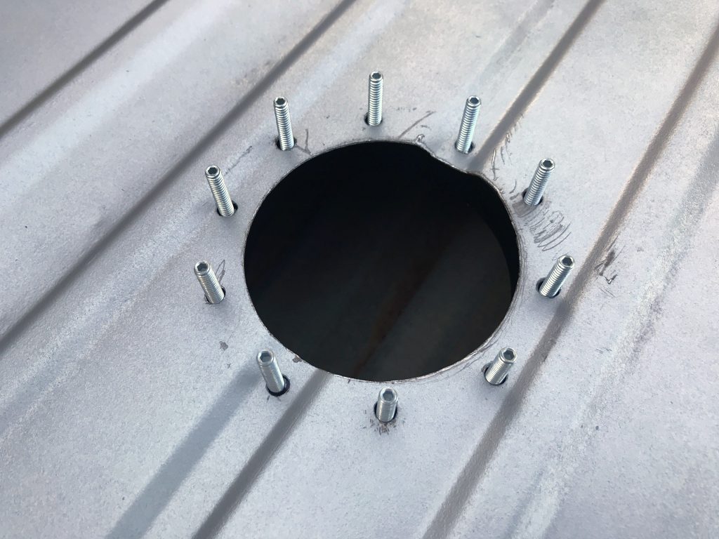 studs in a fuel tank for electric pump conversion