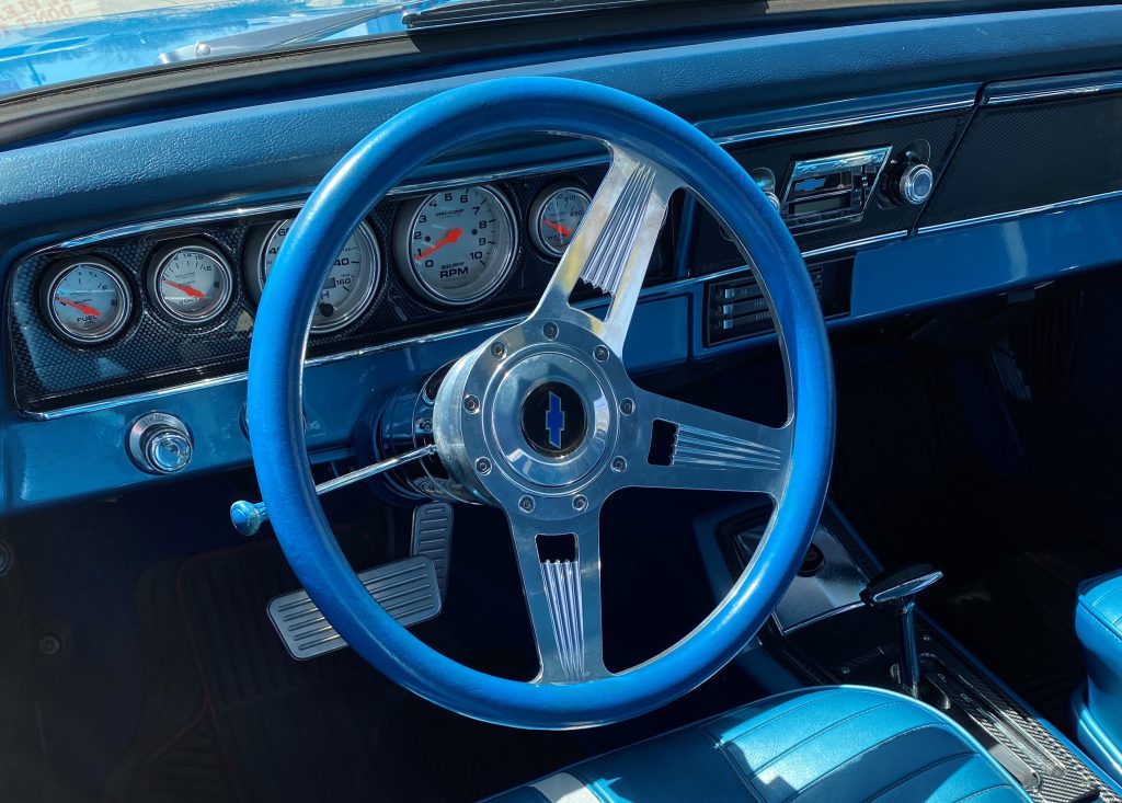 custom interior inside a 1967 chevy nova ss