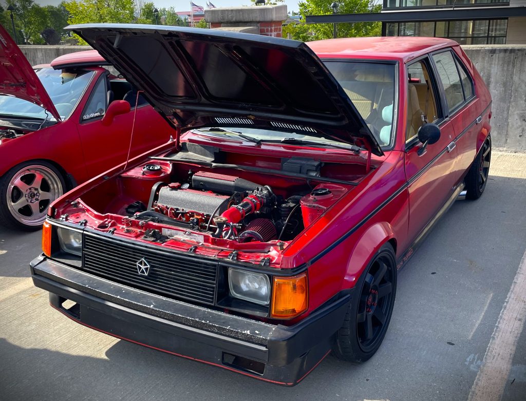 Red Dodge Omni GLH Turbo