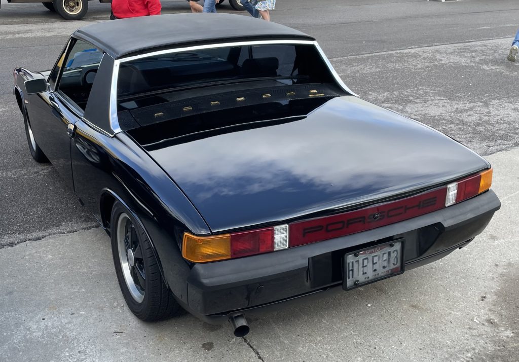 rear view of a black Porsche 914