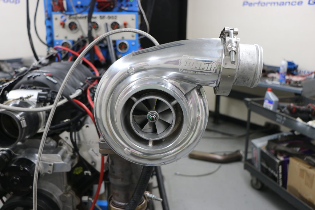 summit racing turbocharger on an LS Engine
