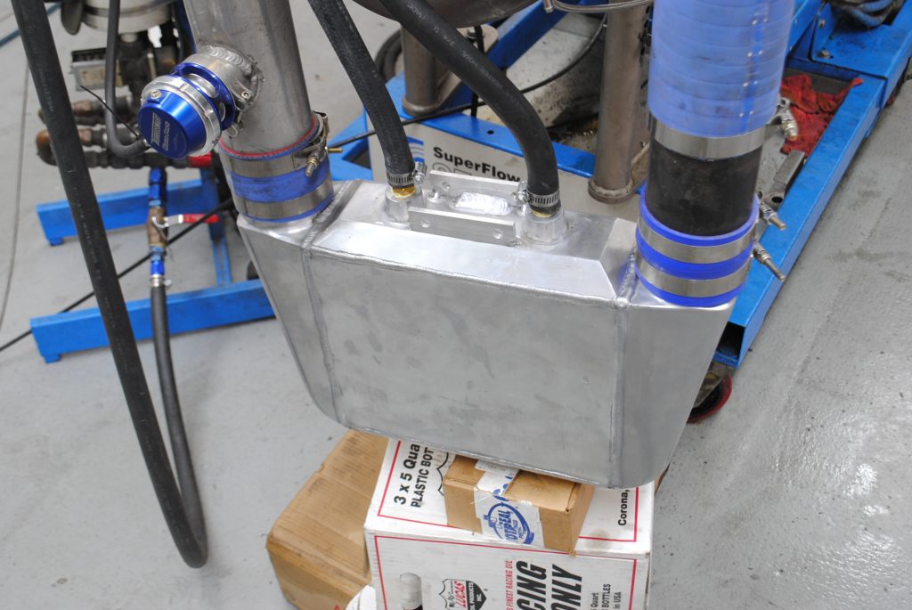 water-to-air intercooler on an engine dyno