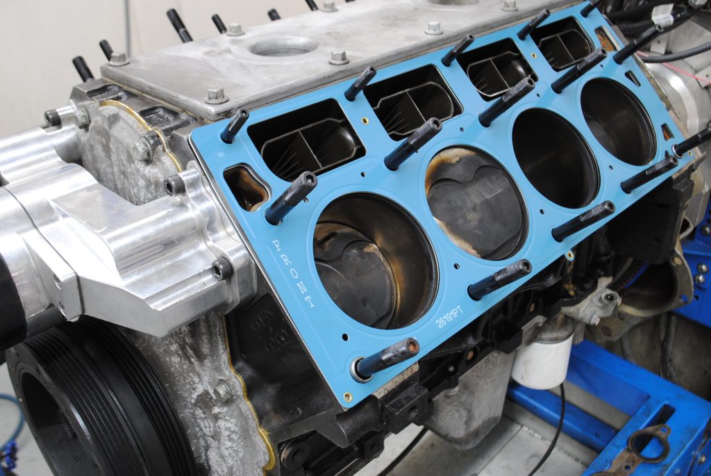 head gasket placed on an engine block