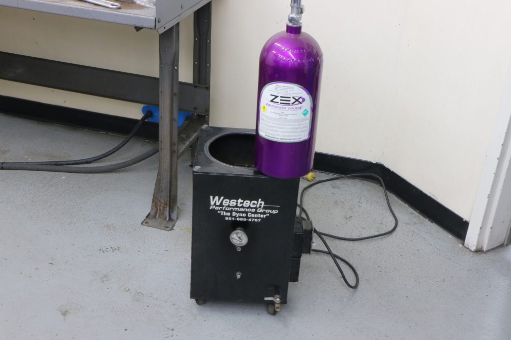 zex nitrous bottle next to bottle heater