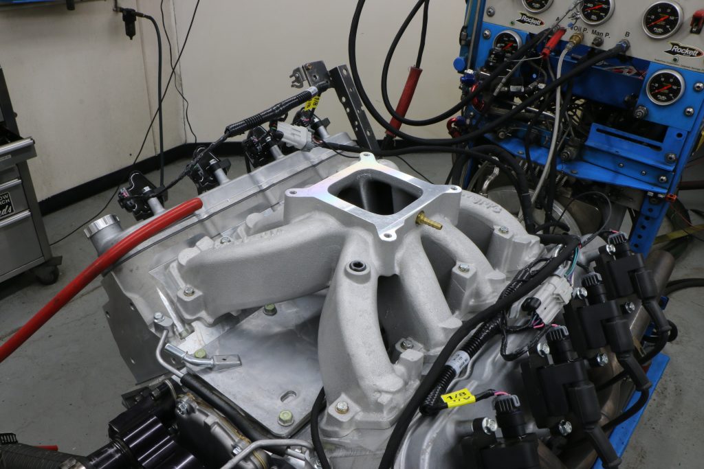 large single plane intake manifold on an ls engine