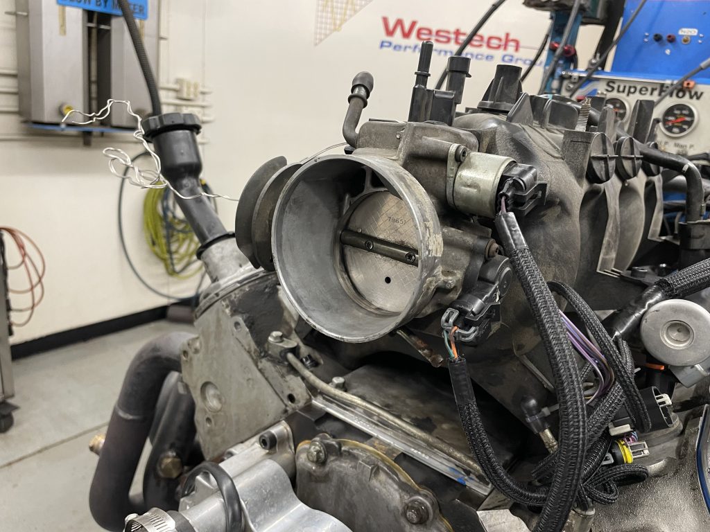 close up of ls engine throttle body blade