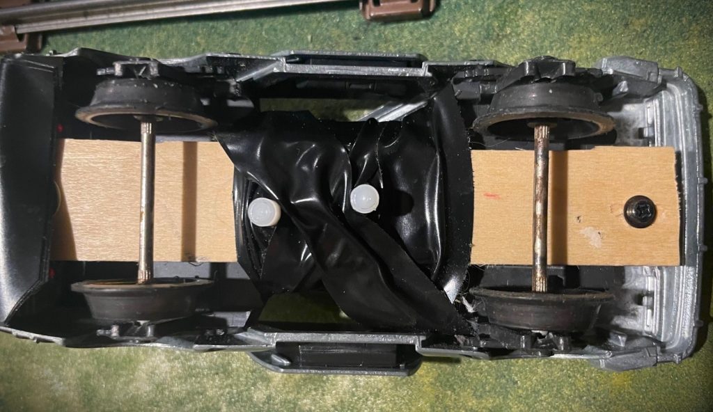 chassis view of delorean train conversion