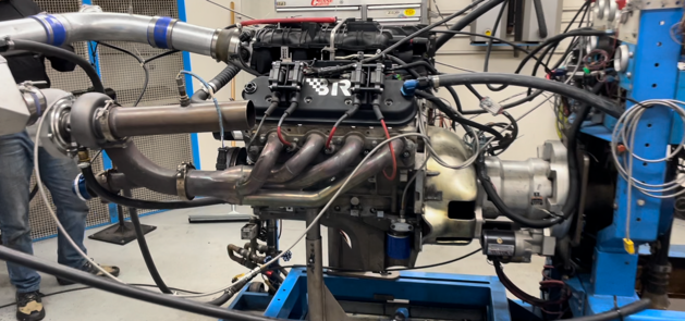 ls engine on a dyno test pull