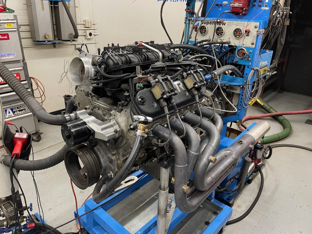 ls engine running on a dyno