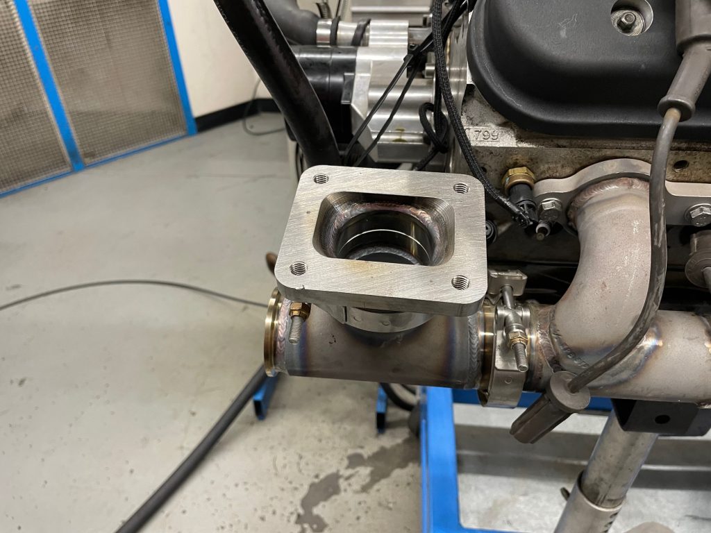 turbo flange on an exhaust manifold