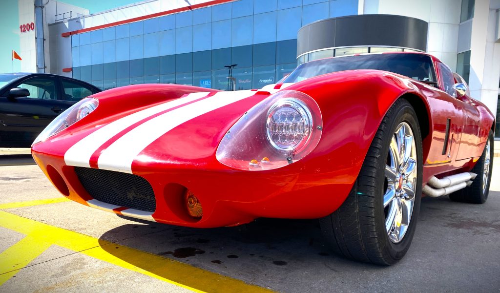 Factory 5 Daytona Coupe Kit Car, low front angle shot