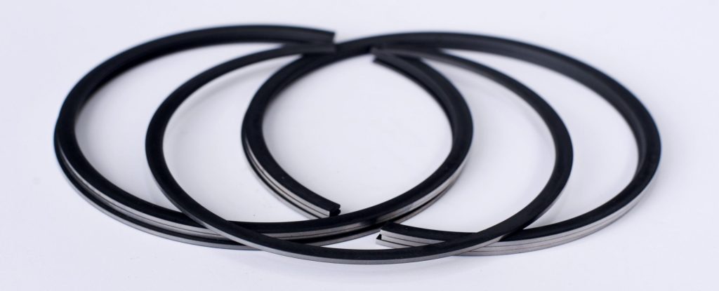 piston rings arranged on a table