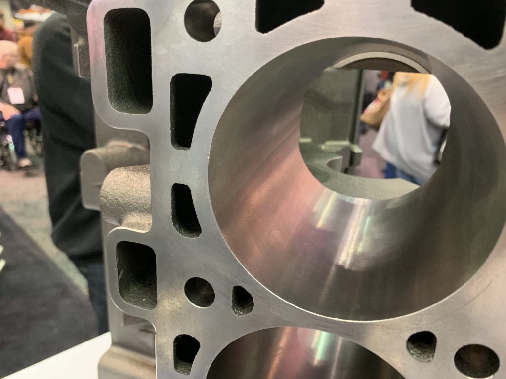 view down a cylinder bore