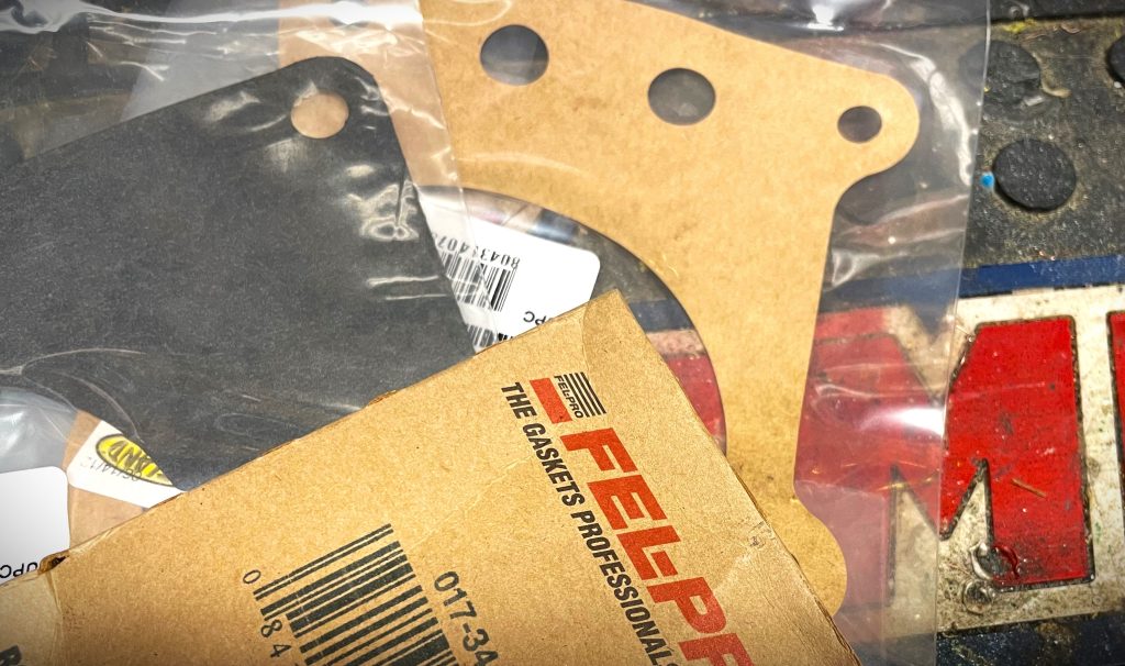 collection of gaskets on a workbench