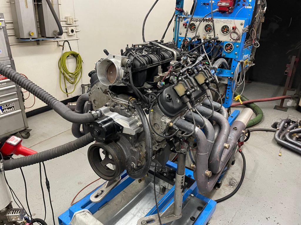 ls engine doing a dyno test