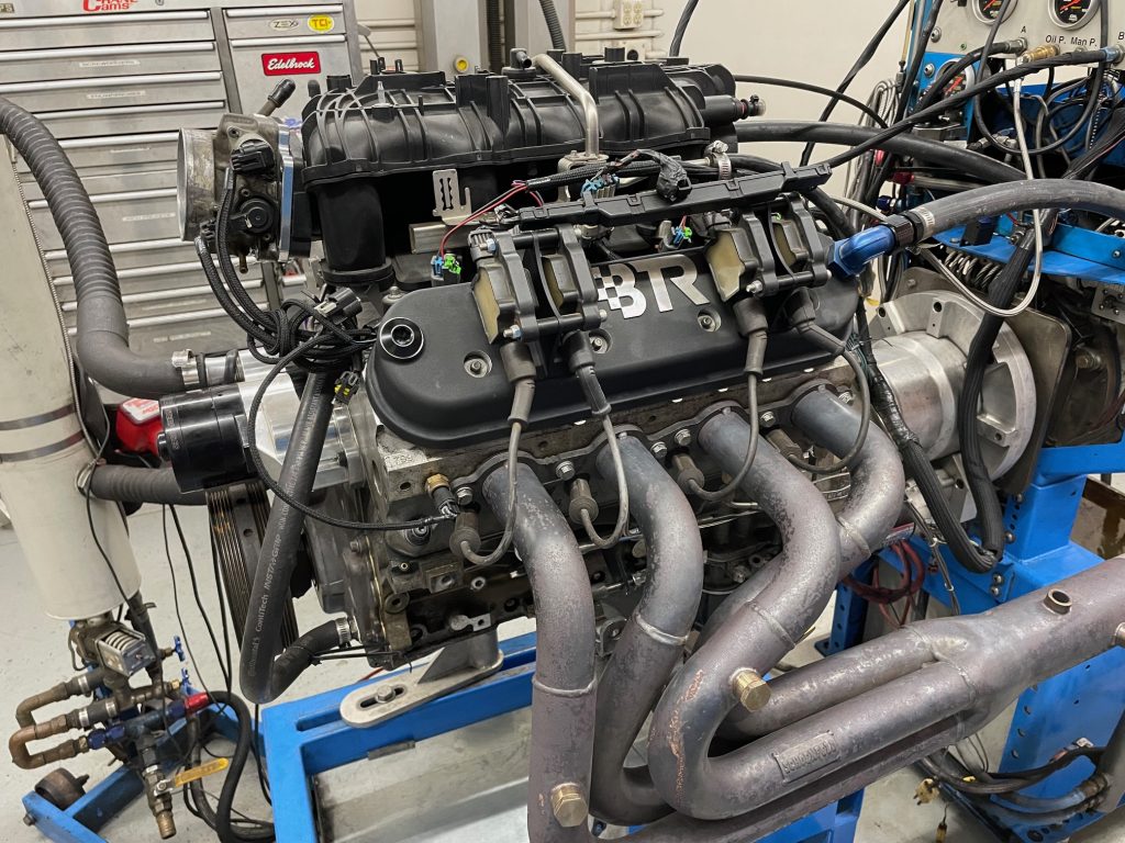 ls engine on a dyno test pull