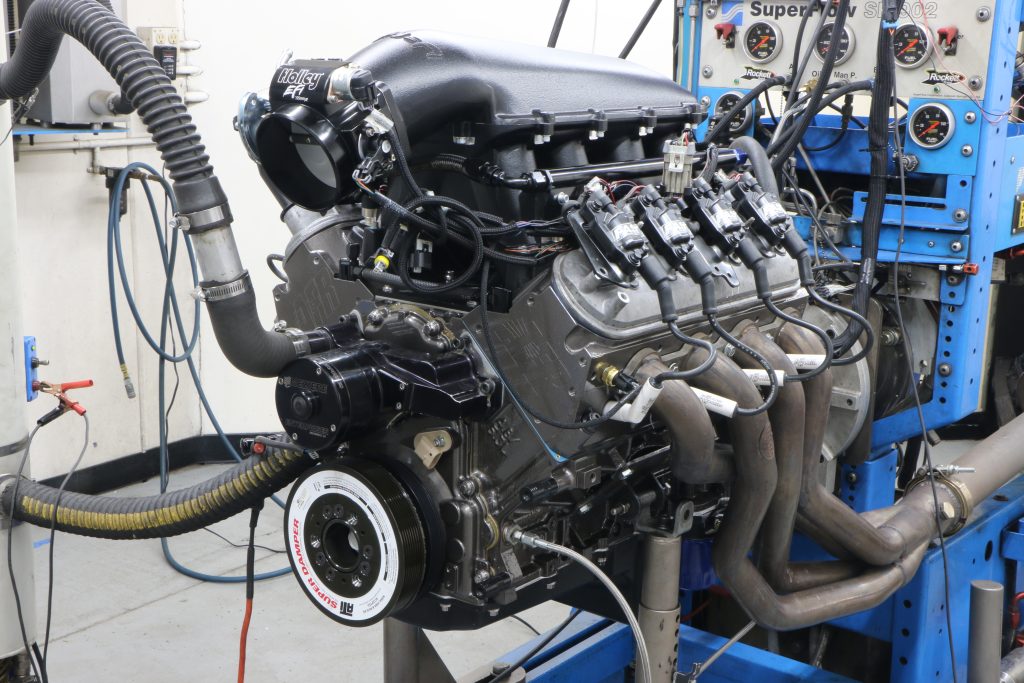 ls engine on dyno prior to test run