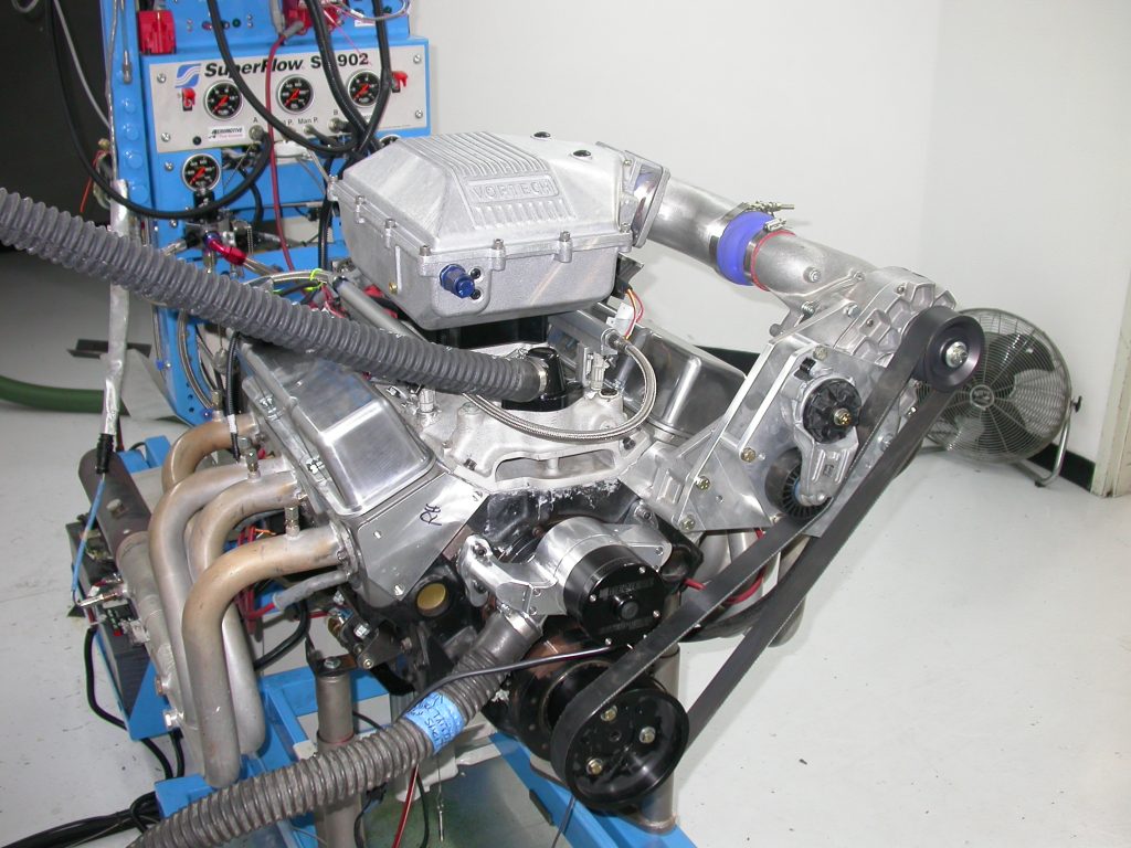 vortech supercharger on an SBC dyno test