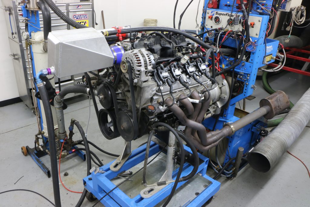 supercharged ls engine on a dyno test run