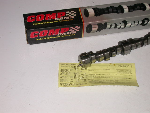 comp camshaft on table with cam card
