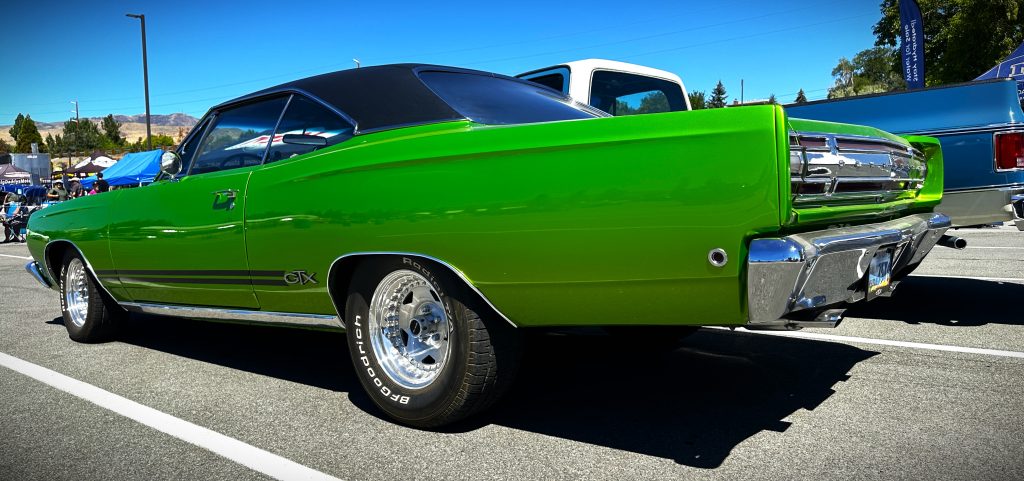 rear view of a plymouth gtx coupe