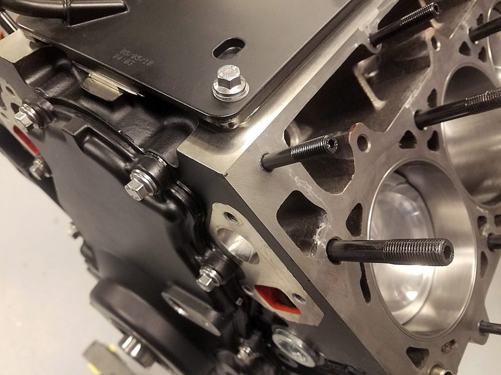 head studs installed in an engine block