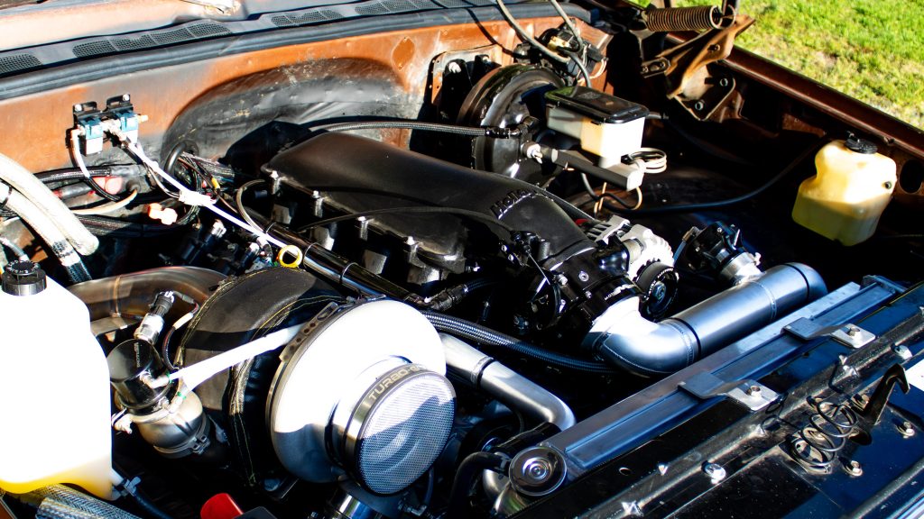 Turbocharged LS engine in an old truck