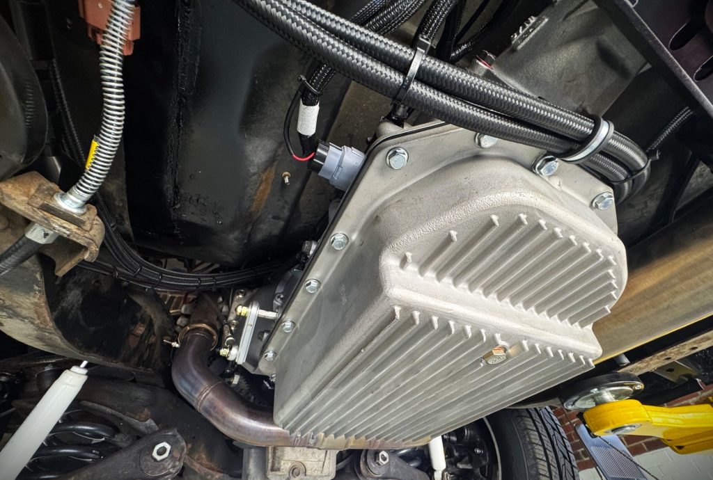transmission pan behind a turbo LS engine