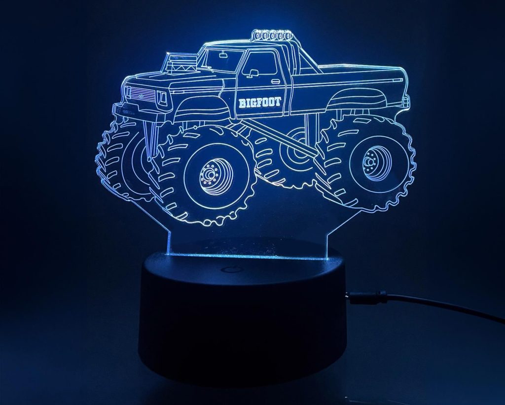 bigfoot monster truck light up desk sign