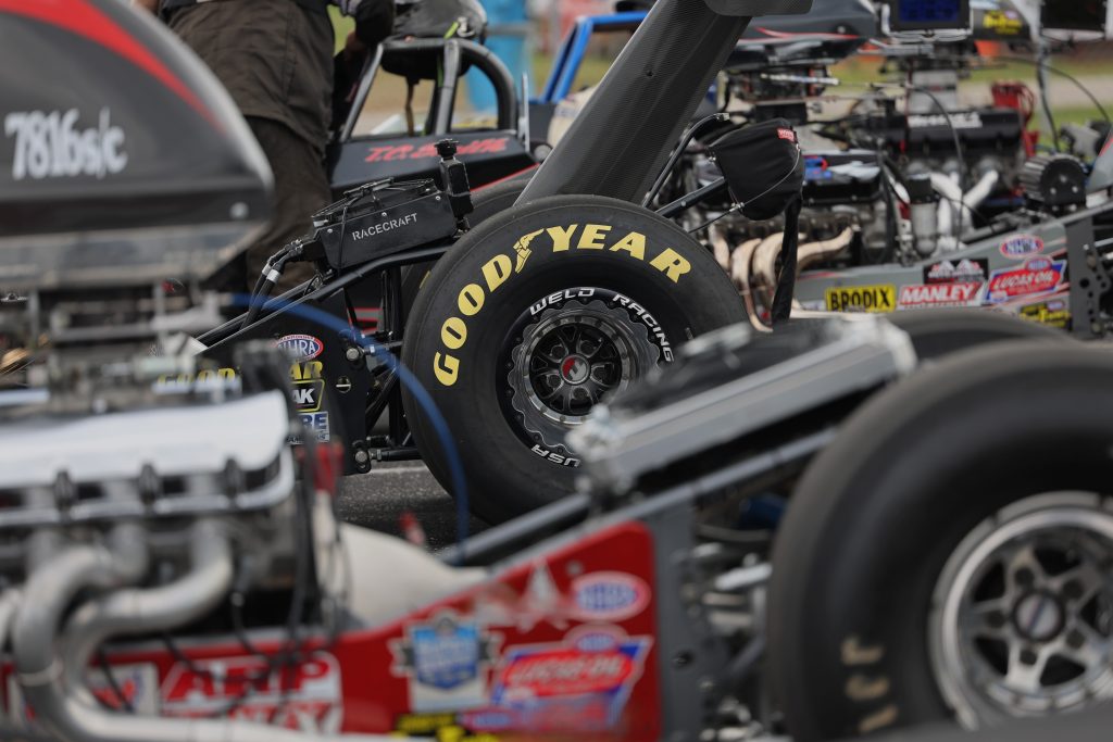 goodyear race tire on dragster