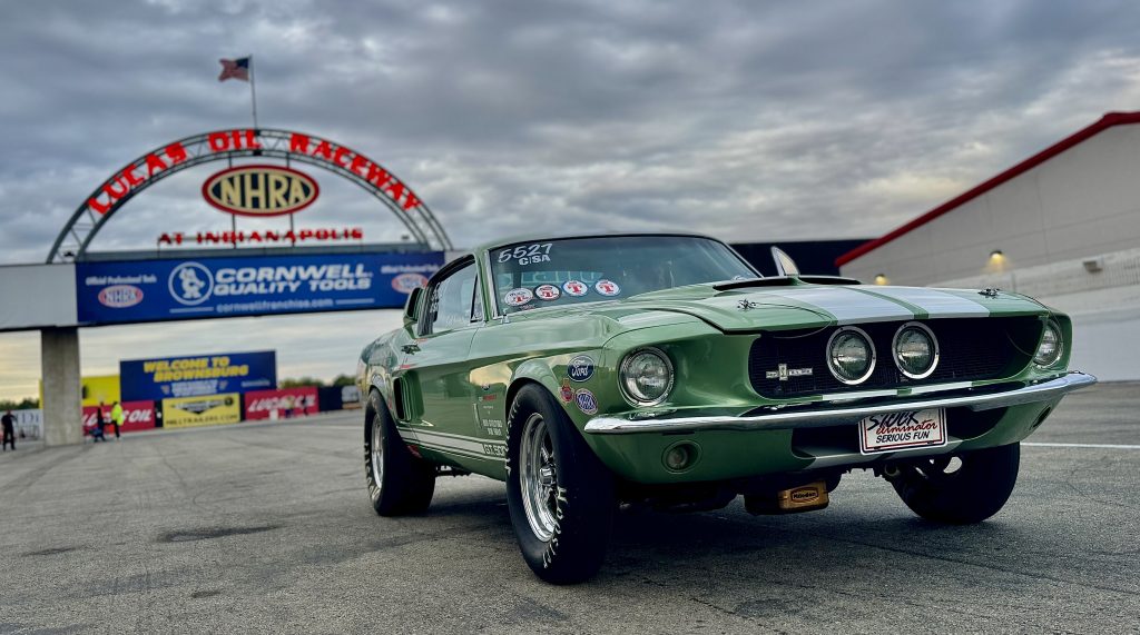 Shelby gt500 drag car at track