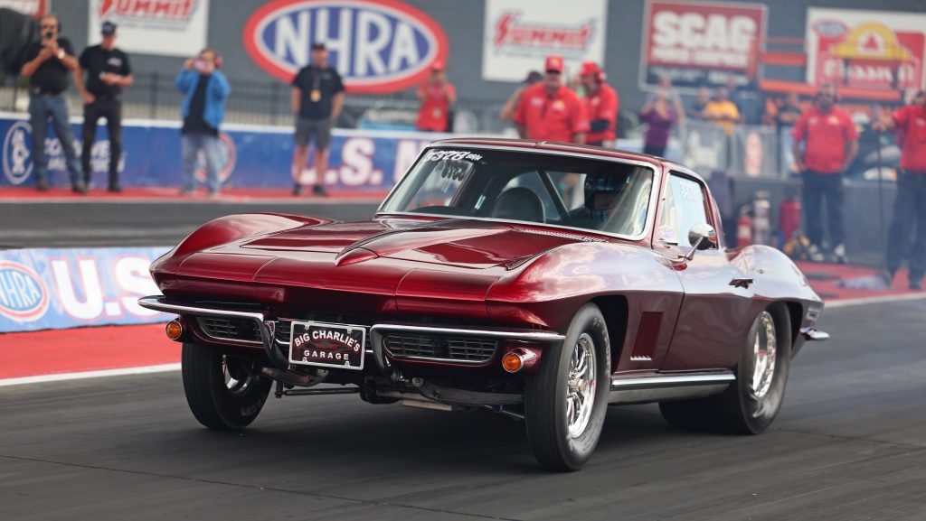 C2 Corvette Sting Ray drag car launch