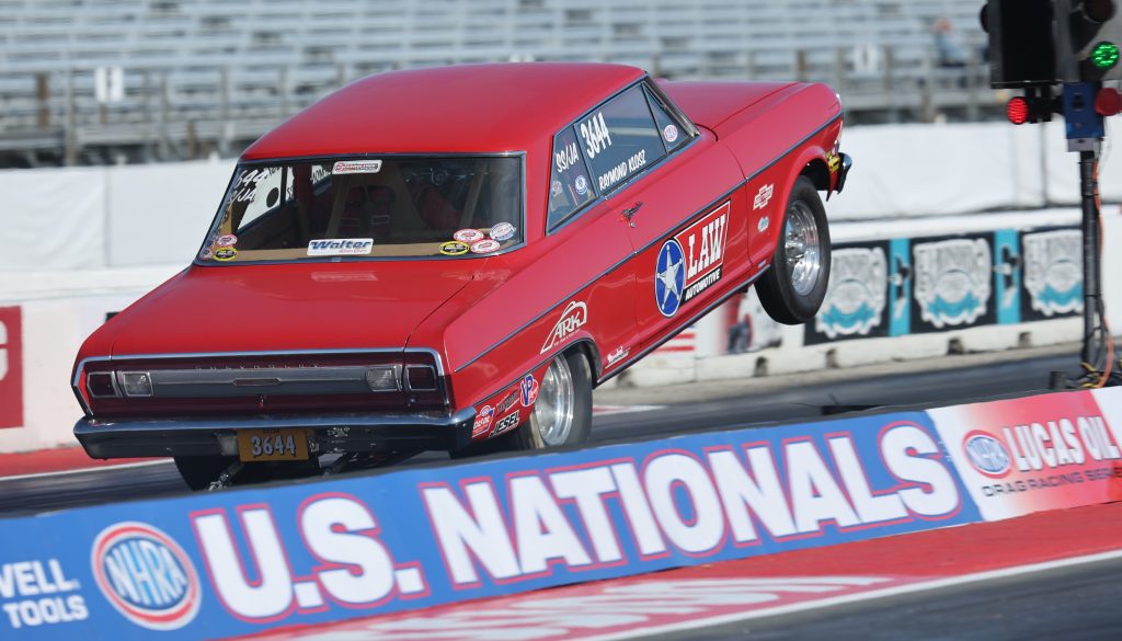 Chevy II Nova Drag Car Doing Wheelstand