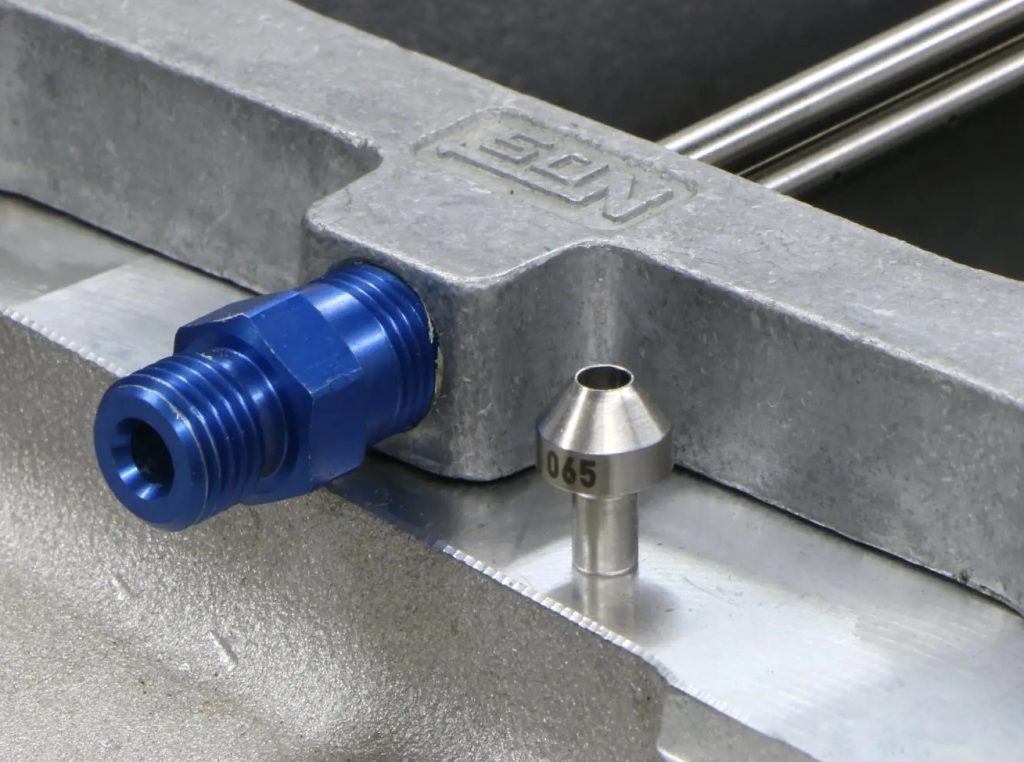 close up of a single nitrous jet