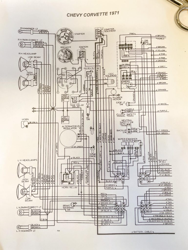 1971 Corvette wiring diagram