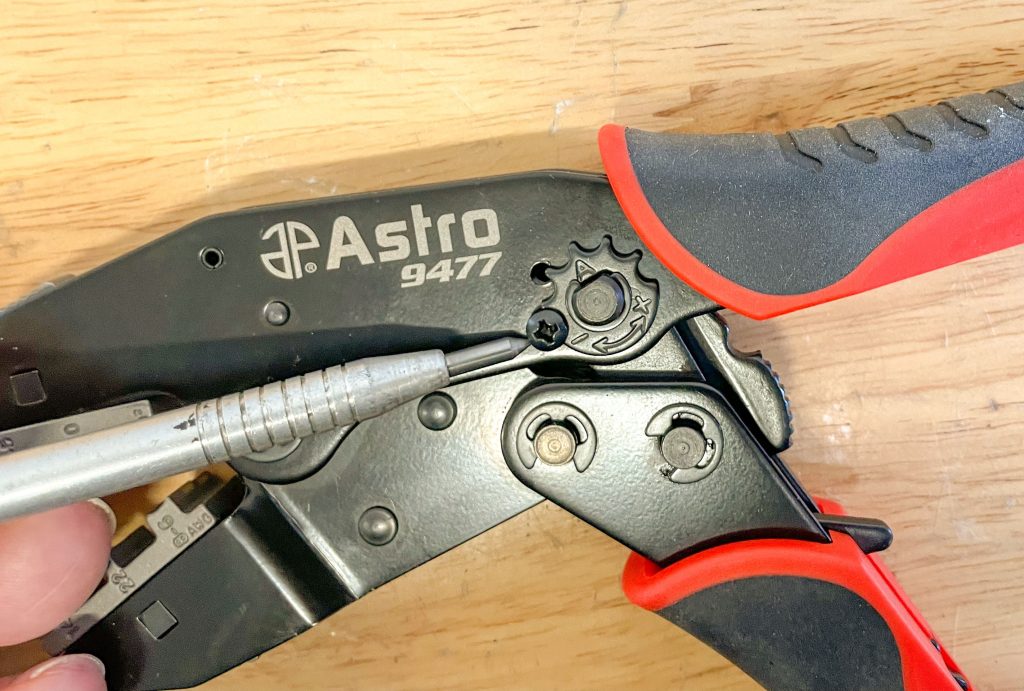 Setting crimp pressure on Astro Pneumatic Ratcheting Crimping Tool