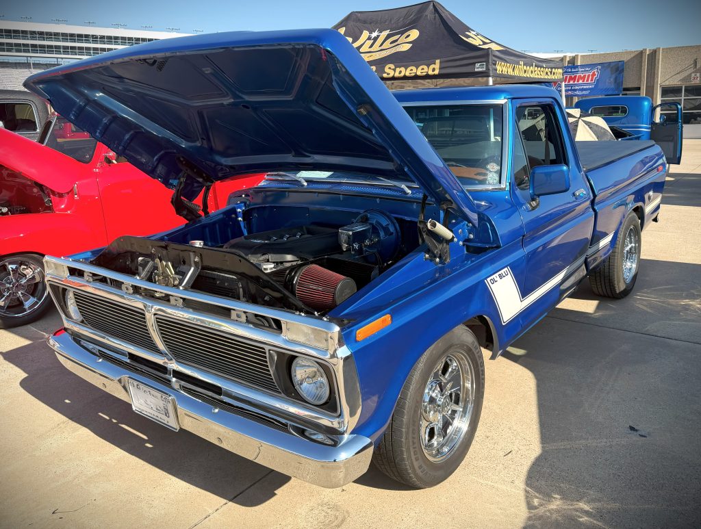 vintage ford truck with a coyote swap