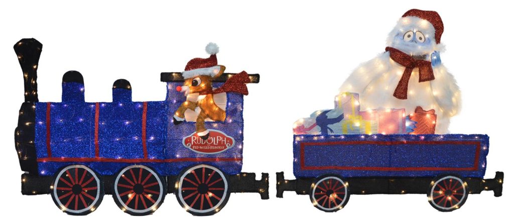 rudolph and bumble train display