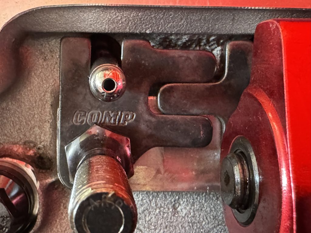 comp pushrod guide plate in use