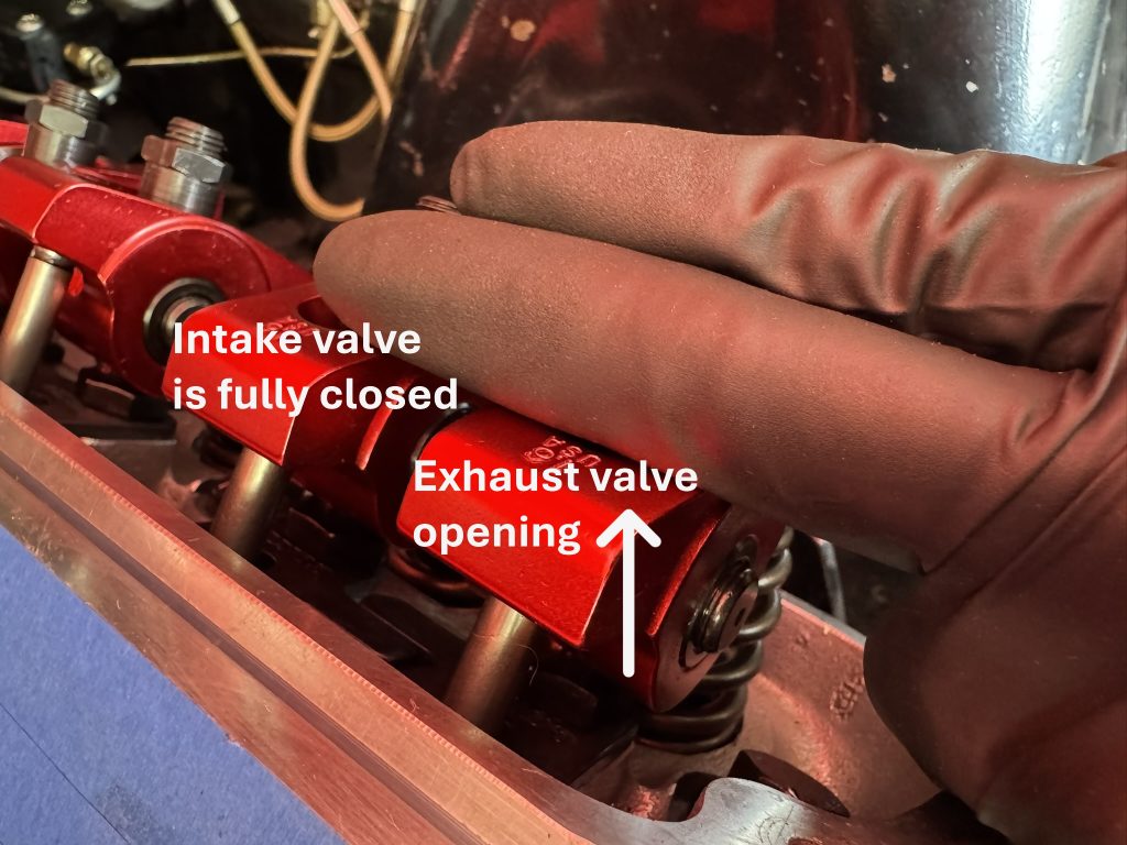 demonstration of valve operation in a cylinder head