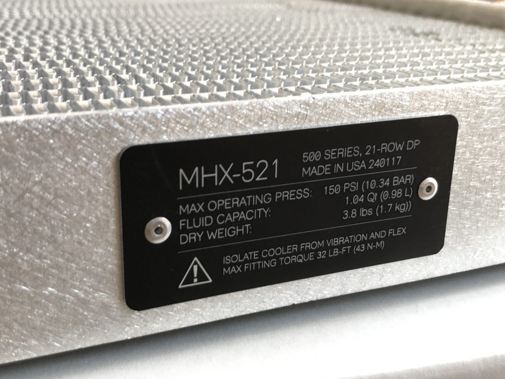 Data plate on a heat exhanger