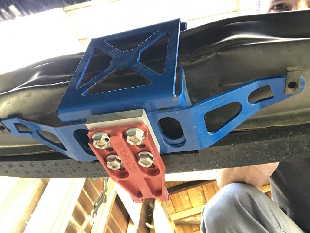 anodized mounting bracket installed